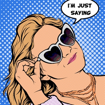 Comic Book Portrait of A Happy Young Woman with Sunglasses,by myDaVinci - myDaVinci